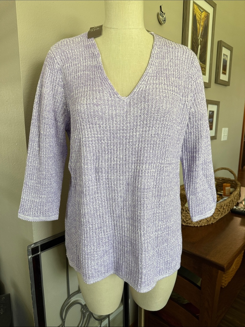 J.Jill Soft V-Neck Lavender Knit Sweater - Women